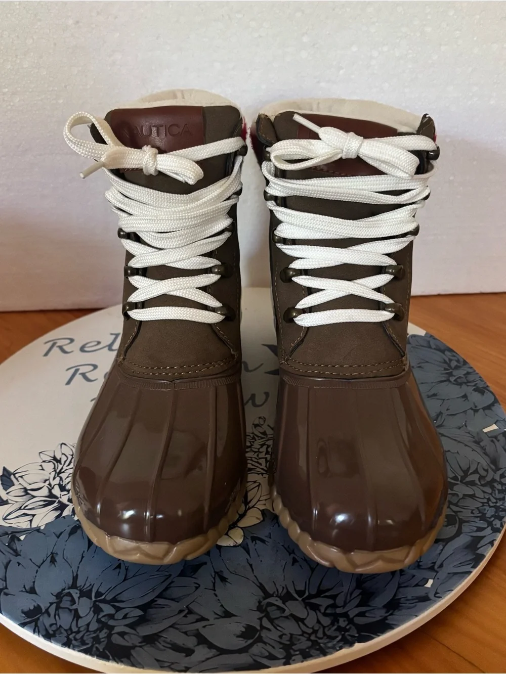 Nautica Melody Brown Fleece Lined Duck Boots | Women’s 7